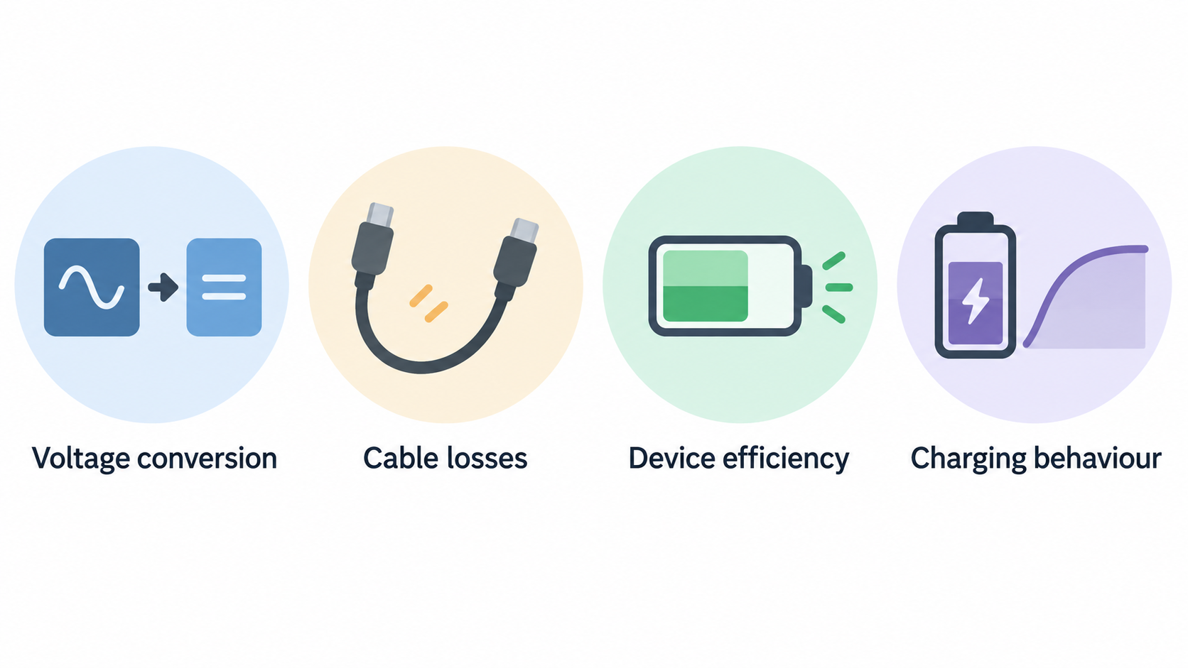 A numbered three-step checklist: list the devices to charge, note how long you study away from mains power, and check whether a wall socket is usually available.